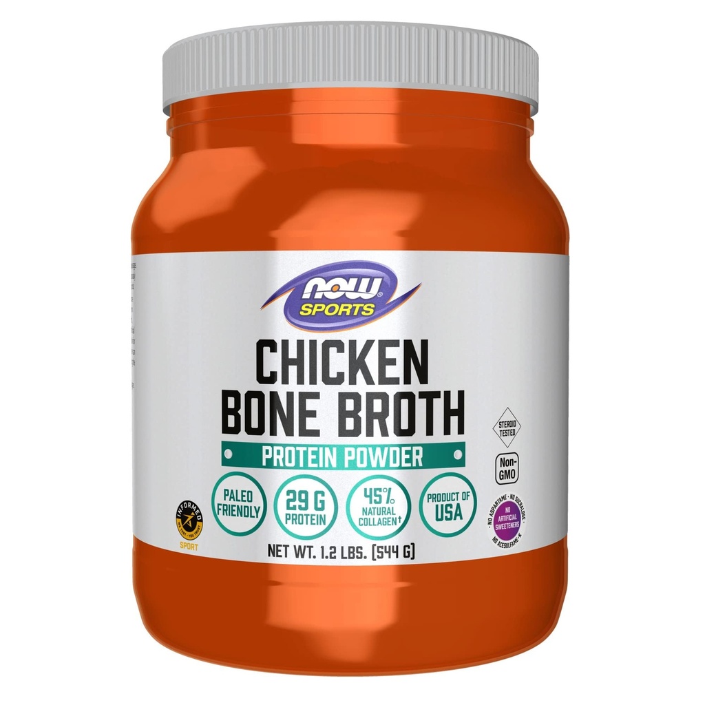 Nu Foods Sports Nutrition, Chicken Bone Broth Powder gjord med Premium-Quality Chicken Bone Extract, 1.2-Pound