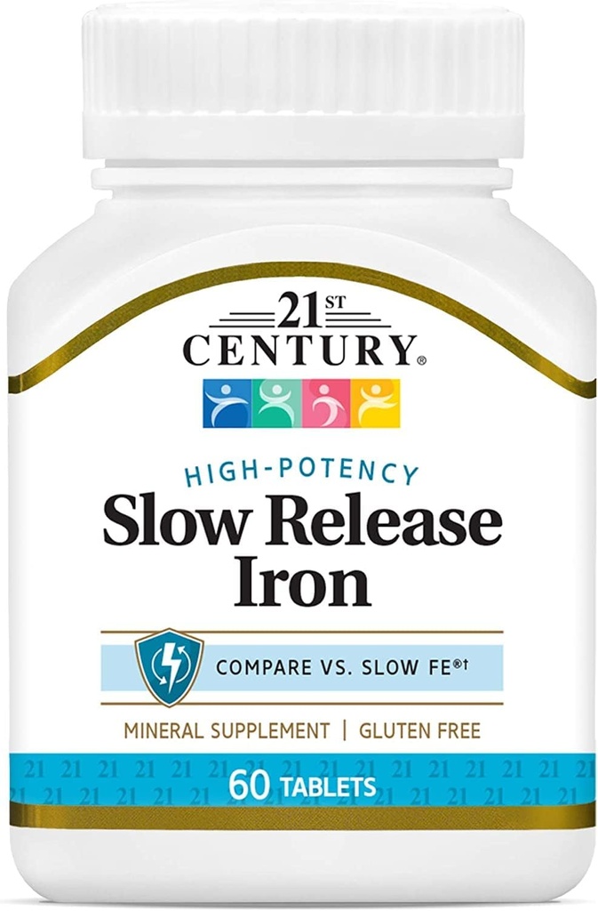 21st Century Slow Release Iron Tabletit 60 ea (pakkaus 12) - Pakkaus Toukokuu Vary