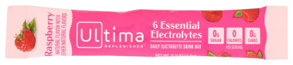 Ultima Replenisher Vadelma Electrolyte Drink Mix Single, 0,11 OZ