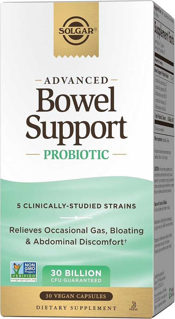 Solgar Bowel Support Probiotic, 30 kapslar