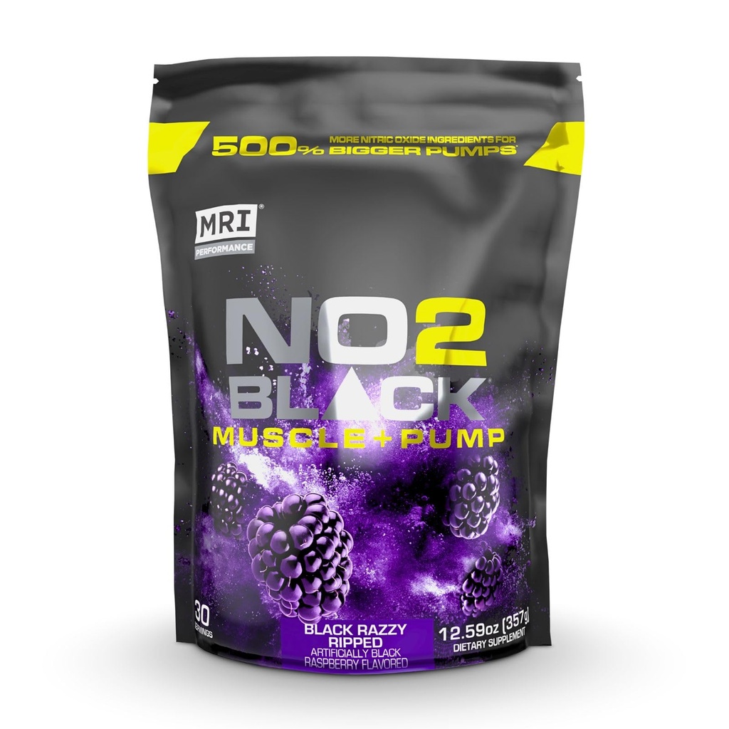 MRI NO2 Musta typpioksidi täydentää pumppu, lihasten kasvu, Verisuonisuus & energia - Tehokas Stim-free pre-workout kanssa Citrulline (30 Servings) (Musta Razzy repi)