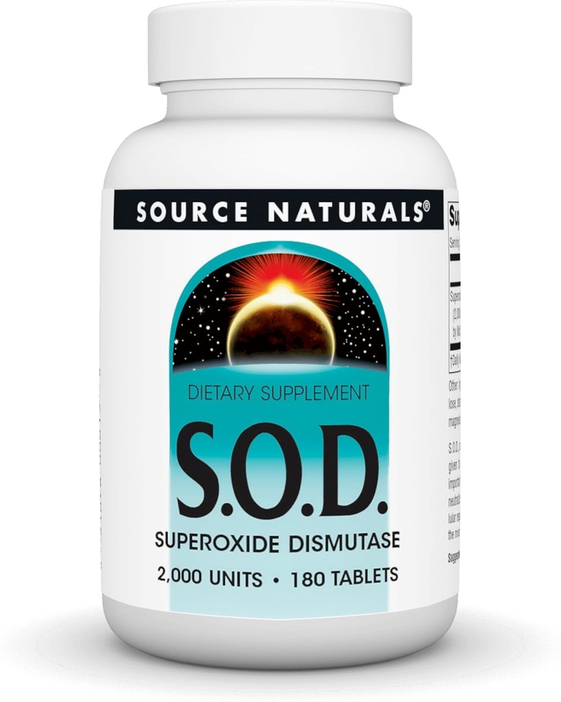 Källa Naturals S-O-D, Superoxid Dismutase - Kosttillskott - 180 tabletter