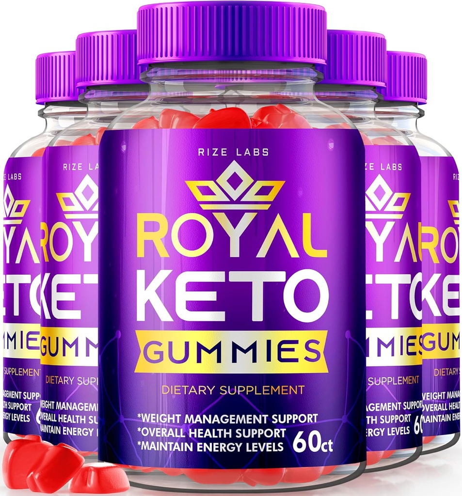 Rize labs - Royal Keto Gummies - ACV Organic Support for Belly Fat & Weight Loss Diet, miesten & naisten Apple Siideri Viinietikka Extra Strength Gummies (300 Gummies) (Pack of 5)