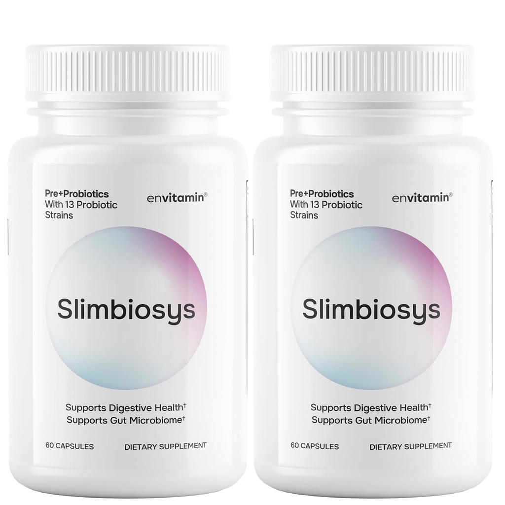 Slimbiosys Ultra Probioottikapseli - Pre & Probiootit naisille ja miehille - Tuki Mikrobiome (2 pakkaus, Slimbiosys)