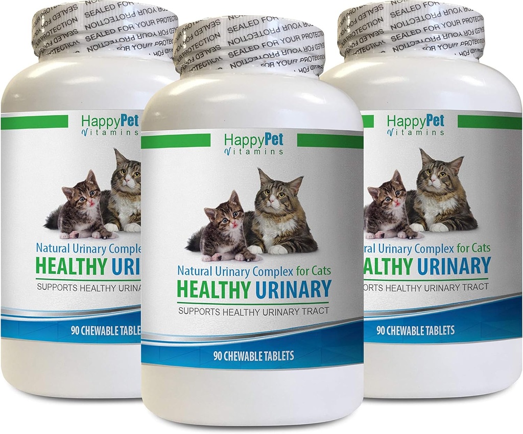 kissa UTI täydennysosa - CAT terve virtsakompleksi - UTI liuos - Natural Formula - Anti - kissa virtsankontakti - 3 pulloa (270 tablettia)