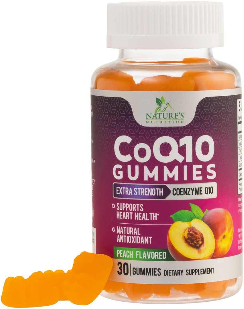 CoQ10 Gummies 100mg - 3X Vahvuus, korkea imeytyminen, antioksidantti täydentää sydämen terveyden ja energian tuotanto, Ultra Coenzyme Q10 vitamiinit, Coq 10 täydentää, ei-GMO - 30 CoQ10 Gummies