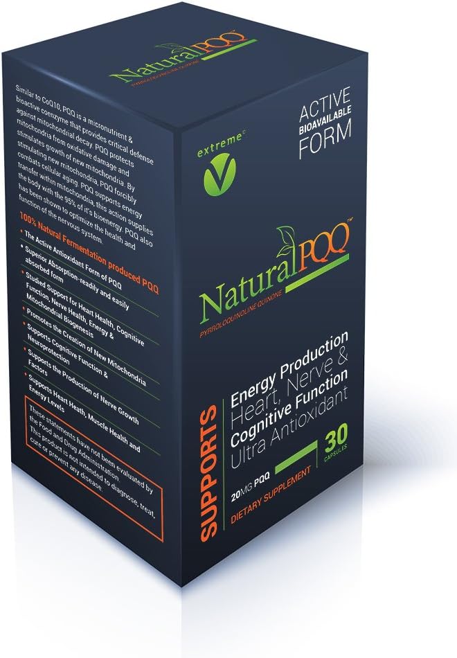 NaturalPQQ - Cellular Energy for The Active Lifestyle - 20 mg PQQ, Mitokondriobiologinen bioogeneesi