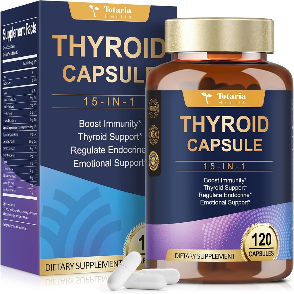 Kilpirauhasen tuki naisille ja miehille Complex Kapselit - Jodi Kilpirauhasen täydentää L Tyrosine rakkoranneke Kelp Ashwagandha Selenium täydentää - Mood Enhancer Energy Blance Kilpirauhasen taso
