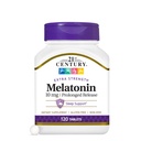 21st Century Melatoniini 10 mg Extra Strength Tabletit (120 kreivi), pitkittynyt vapauttaa unilääke aikuisille, edistää rentoutumista ja lepoa, ei-hubittinen muoto, gluteeniton, ei-GMO