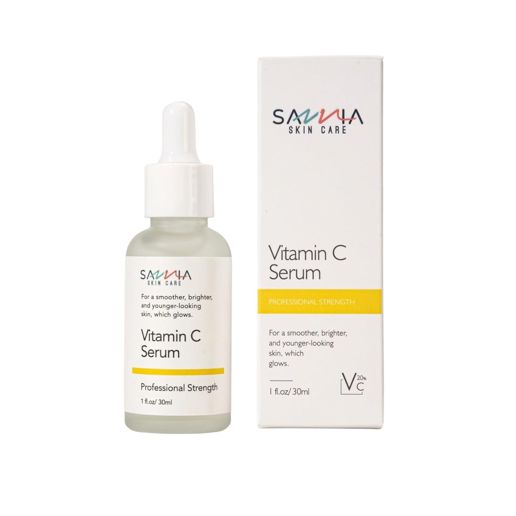 C-vitamiini seerumi kasvoihin, Smoother, Kirkkaampi, ja nuoremman näköinen iho, joka hehkuu, Hydraates ja Evens pois ihon sävy, 1 fl.oz/30ml