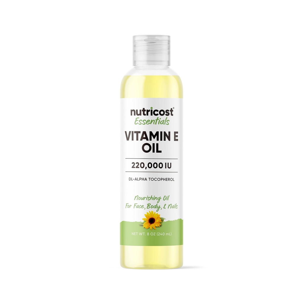 Nutricost Essentials Vitamin E Oil (8 Ounces / 230.000 IE) | Vitamin E Oil för hud, hår och naglar