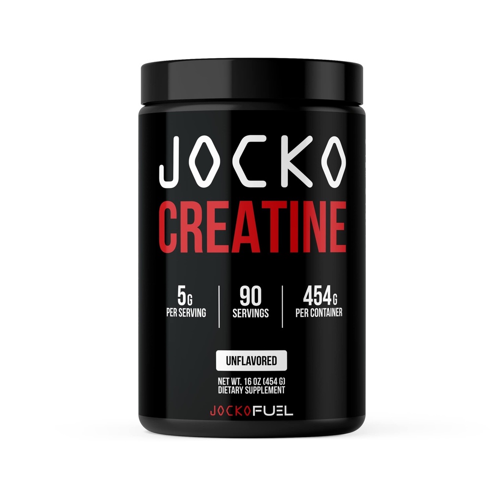 Jocko Fuel Creatiini Monohydraatti, puhdas mikronoitu jauhe miehille ja naisille, tukee lihasten kasvua, voimaa, Recovery & Cognition, makuamaton, 450 grammaa, 90 tarjoilua