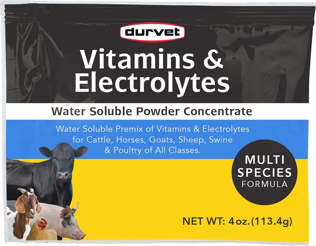Durvet-vitamiinit ja elektrolyytit, 4 oz (113,4 g)