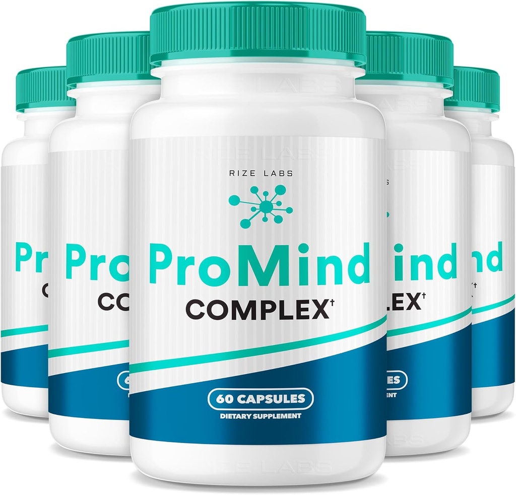 rize labs ProMind Complex Supplement, Organic Memory Tuki Formula vahvistaa aivoja, käytetään vahvistamaan muistia - pakkaus 5(300 kapselia)