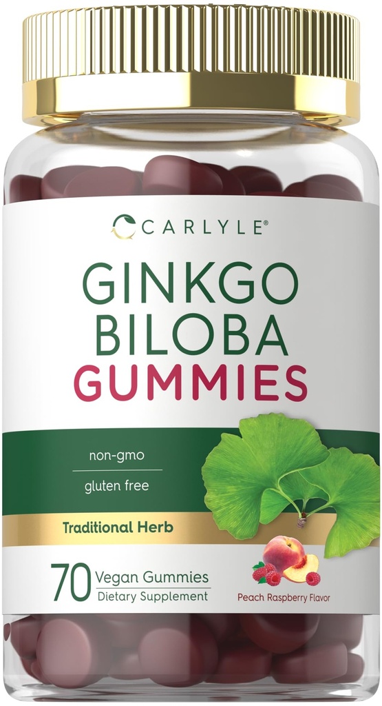 Carlyle Ginkgo Biloba 300 mg ...70 Gummies... 45:1 Leaf Extract...