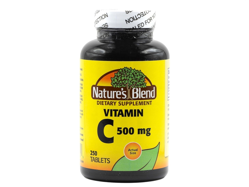 Nature's Blend C-vitamiini 500 mg 250 Tabletit luonnon sekoitus