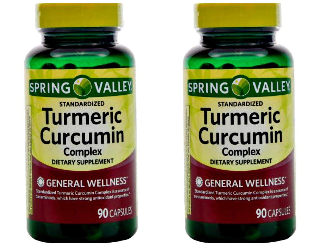 Spring Valley Standerdized Complex Turmeric Curcumin Ravintolisäkapselit, 500 mg, 90 luku, 2 pm