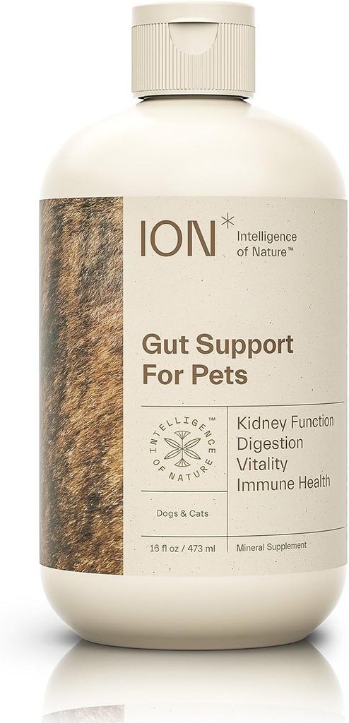ION * Intelligence of Nature Gut Support for Pets - Liquid Probiotics Drops Alternativ för hundar och katter, Digestive Health for Puppies, Skin & Hair Health - 16 fl oz (Pack of 1)