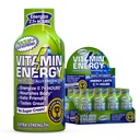 Vitamiini Energy Focus+ Extra Strength Energy Shot Blue Raspberry 12 pakkaus, 260 mg luonnollinen kofeiini, B-vitamins, CoQ10, Aminohapot, tarkennus, tuottavuus ja selkeys, nollasokeri, gluteeniton, 1,93 fl oz