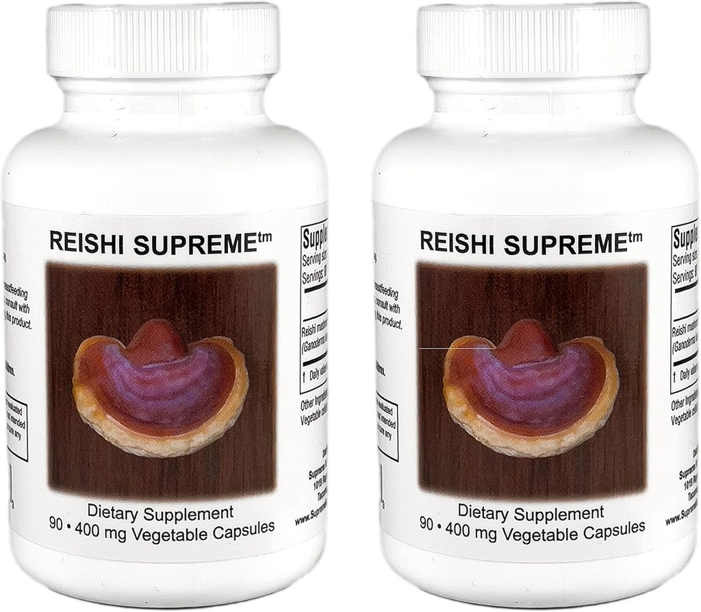 Supreme Nutrition Reishi Supreme, 90 Pure Reishi Sieni Kasvissyöjä Kapselit ... 2 pakkaus