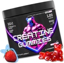 Kreatin Gummies med L-karnitin för män och kvinnor - 5g Kreatinmonohydrat per portion | Stöder muskeltillväxt | Återhämtning | Uthållighet | Styrka och träningsprestanda | Sugar Free | Vegan | 5000mg