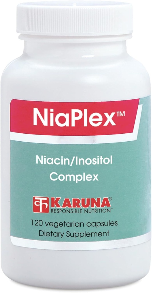 Karuna NiaPlex 120 Vegetariska kapslar | Niacin 1000mg, Chromium 200mcg | Flush-Free NIACIN