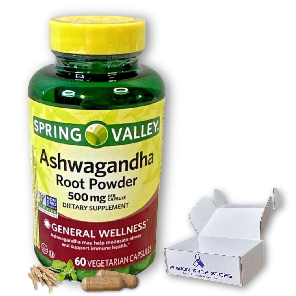 Ashwagandha-500mg Root Powder, 60 kapslar (Pack of 1)