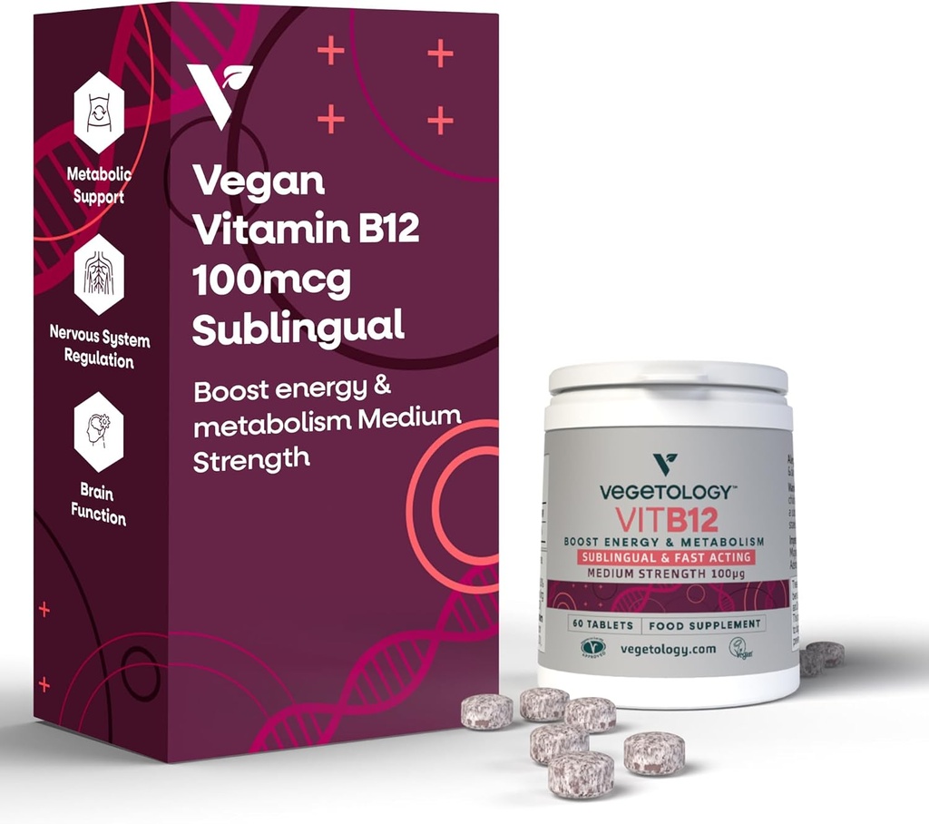 Vegaani B12-vitamiinin sublingual täydennysosa ...