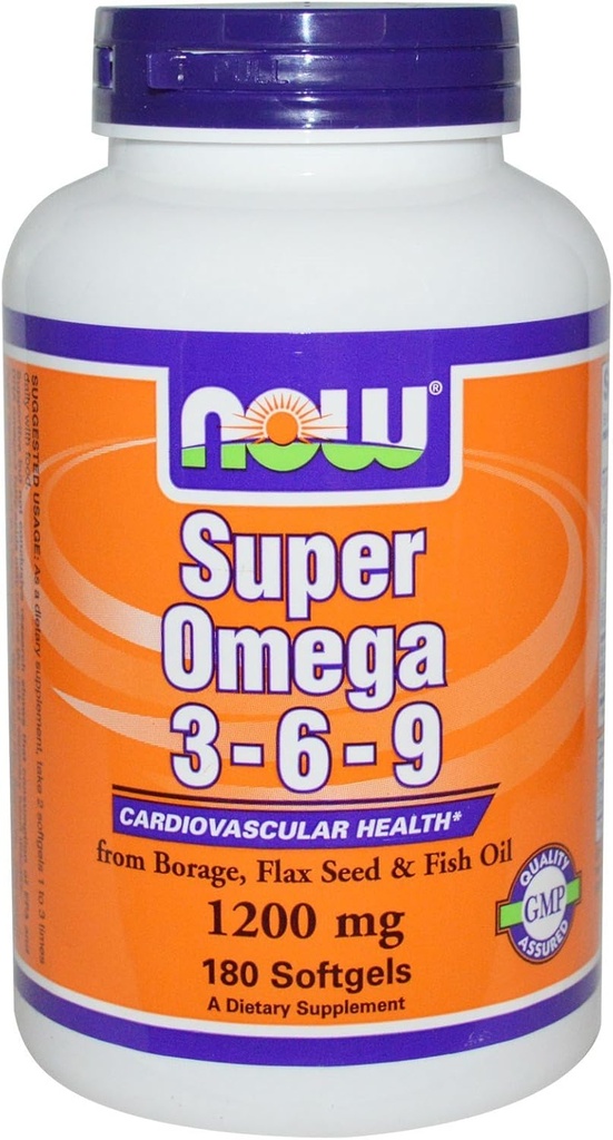 Super Omega 3-6-9 1200mg 180 Softgels (pakkaus 2)