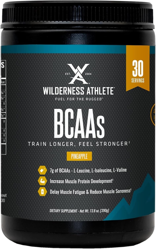 Wilderness Atlete - BCAAs - Haaraketju Aminohapot Powder - Essential Amino Acids Supplement for Men & Women - BCAA täydentää Optimal Amino Acid Complex (Pineapple)