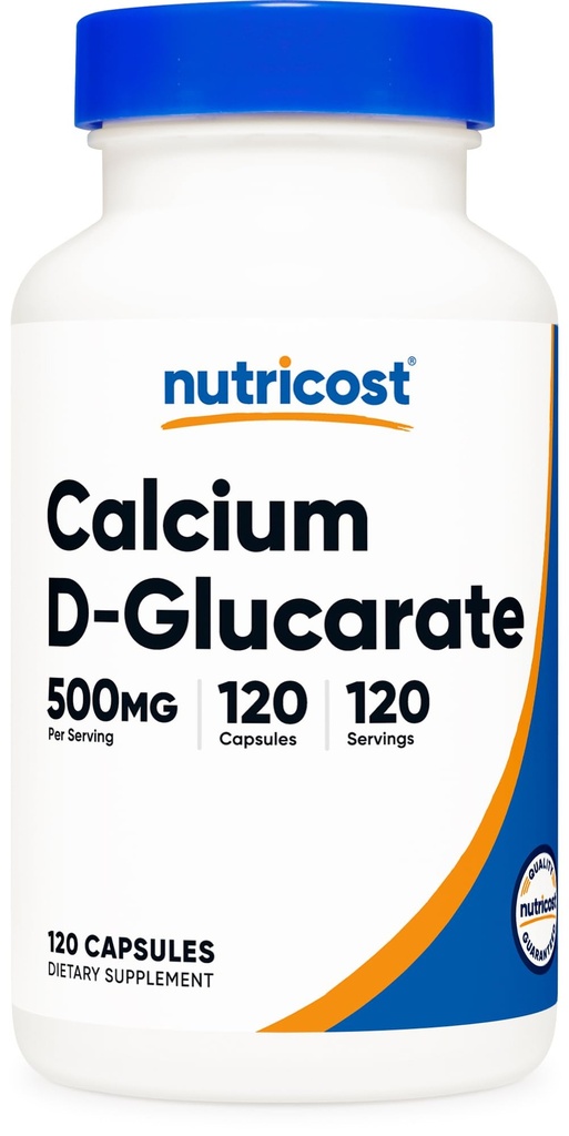 Nutricost Calcium D-Glucarate 500mg, 120 kapslar - Glutenfri, icke-GMO, vegetarisk vänlig