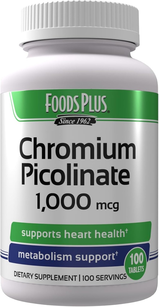 Kromipikolinaatti 1000 mikrog Mineraali Superior Apsorption, Kromi Supplement, 100 tarjoilua