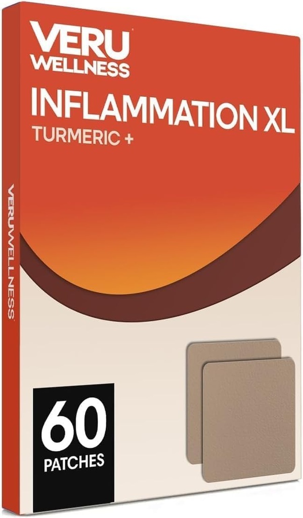 Veru Wellness Inflammation XL Turmeric Patches - Icke-Ingestible Daily Complete Formula Waterproof, Daily Complete Formel (60 Day Count)