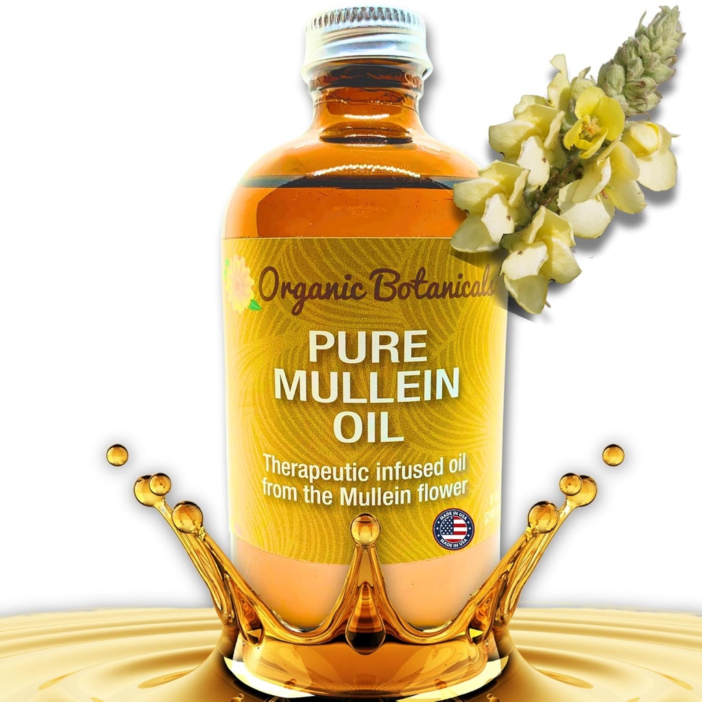 Mullein Oil - Organic Earaches, Tinnitus & Kids - Herbal Extract rauhoittava helpotus (4 oz)