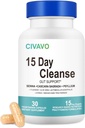 15 Day Gut Cleanse för kvinnor & Men- Gut och Colon Support- Probiotics & Psyllium Husk Cleanse Bowel Dissolving Capsules, Dietary Supplement (30 kapslar)