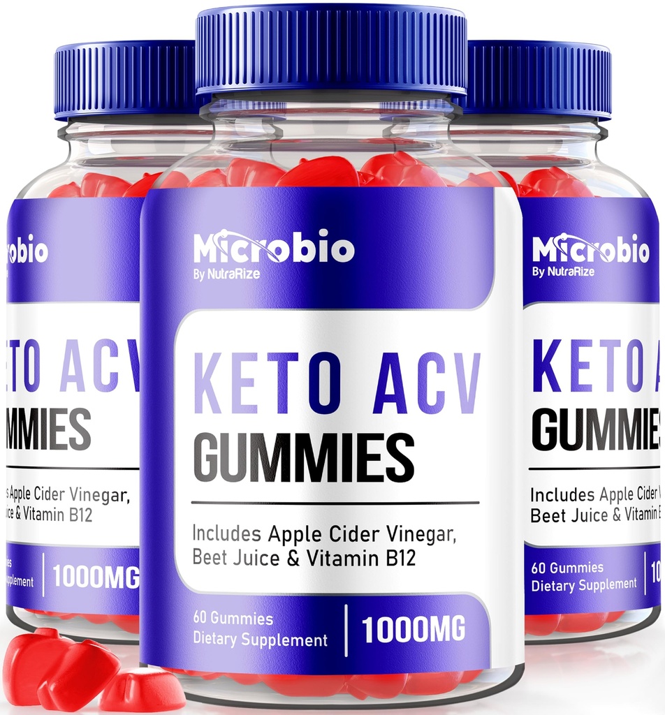 NutraRize (Pack of 3 MicroBio Keto ACV Gummies, Official Keto + ACV Supplement, All Natural Micro Bio, Apple Sider Viinietikka Arvostelut (180 Gummies)