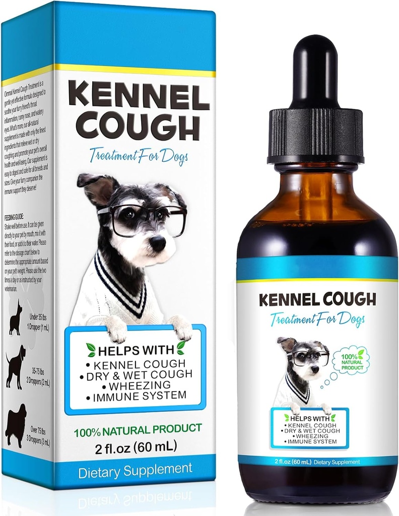 Kennel Cough hoito koirille, Kennel Cough Herbal Drops - 2,02 Fl.oz / 60 ml