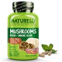 NATURALO Sienen lisäravinteet Aivot & Immuuniterveys Blend with Lion s Mane, Reishi, Turkey Tail 90 Vegan Friendly Kapselit