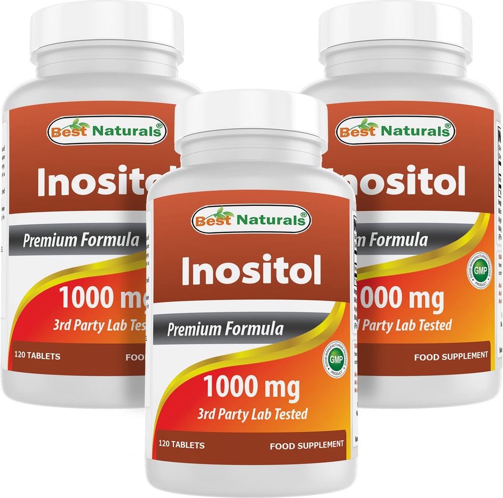 Best Naturals Inositol 1000 mg 120 tablettia (120 kpl (pakkaus 1)) (120 kpl (pakkaus 3))