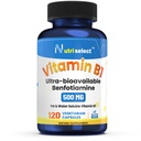 120 kapselia, jotka sisältävät 500 mg B1-vitamiinia, ei- GMO:ita, vegania, gluteeniton, benfotiamiini