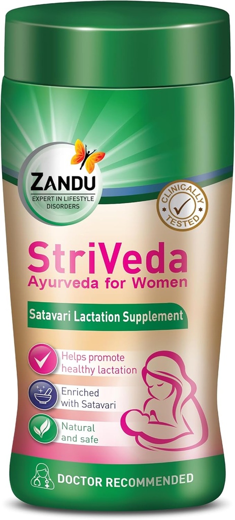 Zandu Striveda Shatavari Imetys Supplement Powder, Vauva lisätä rintamaitoa, 210 G, lääkäri suositeltava, luonnollinen ja turvallinen