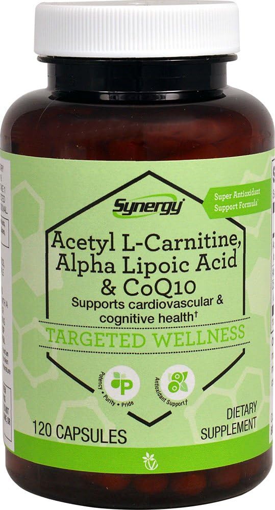 Synergy Acetyl L-karnitiini, Alpha Lipoic Acid & CoQ10 -- 120 kapselia