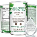 Natural Nutra Grass Fed Vanilla Visa mig Whey Protein Source Powder Enhance Digestion, Förbättra kroppsvätskeflöde, Stöd Bone hälsa och öka immunitet, Gluten Free, Sugar-Free, Non-GMO, 13.3oz