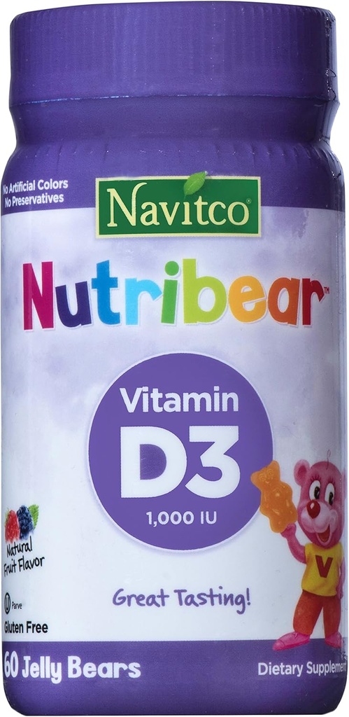 "NutriBear" D3-vitamiini 1 000 IU Maku, 60 hyytelökarhua