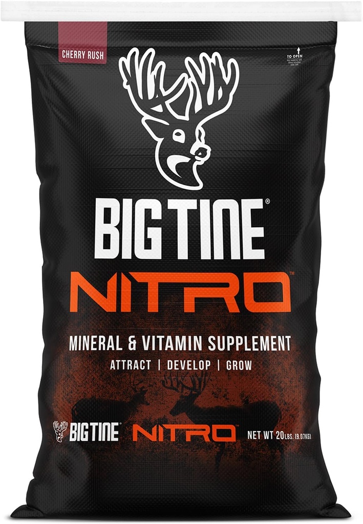 Big Tine Nitro, Peura täydentää, 20 kg Bag, Kirsikka Rush Tuoksu, Tehokas ja pitkä kestävä tuoksu, korkea hyötyosuus, pakattu vitamiineja ja kivennäisaineita