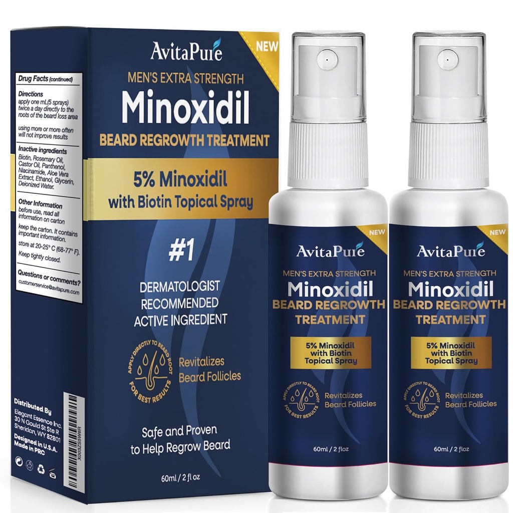 Minoksidiili Parta Kasvuöljy: Minoksidiili Miehen Parta Infuusio Biotiini, Extra Strength Minoxidil 5% Parta Kasvu Seerumi Kasvata Parta & Viiksi Nopea