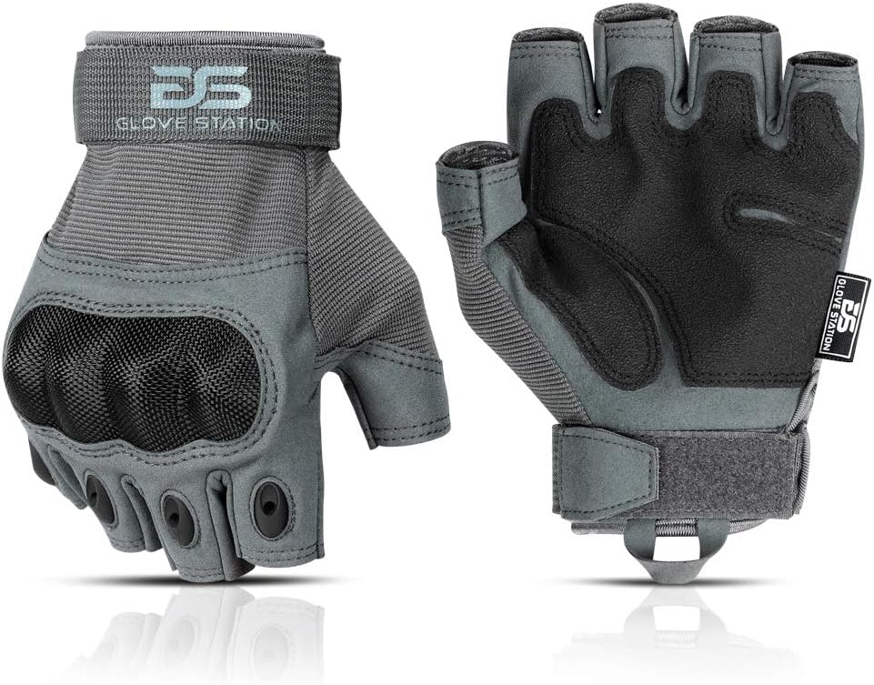 Hansikkaasema- Sormeton Knuckle Tactical Gloves for Men - Moottoripyörä käsineet taktinen ammunta, Airsoft, metsästys, poliisityö ja patikointi