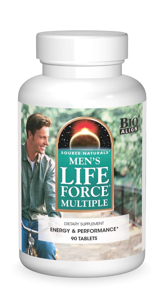 Source Naturals Men's Life Force Multivitamiini & Immuno Health Supplement - 13 Essential Vitamiineja, ravintoaineita & Minerals - 180 tablettia