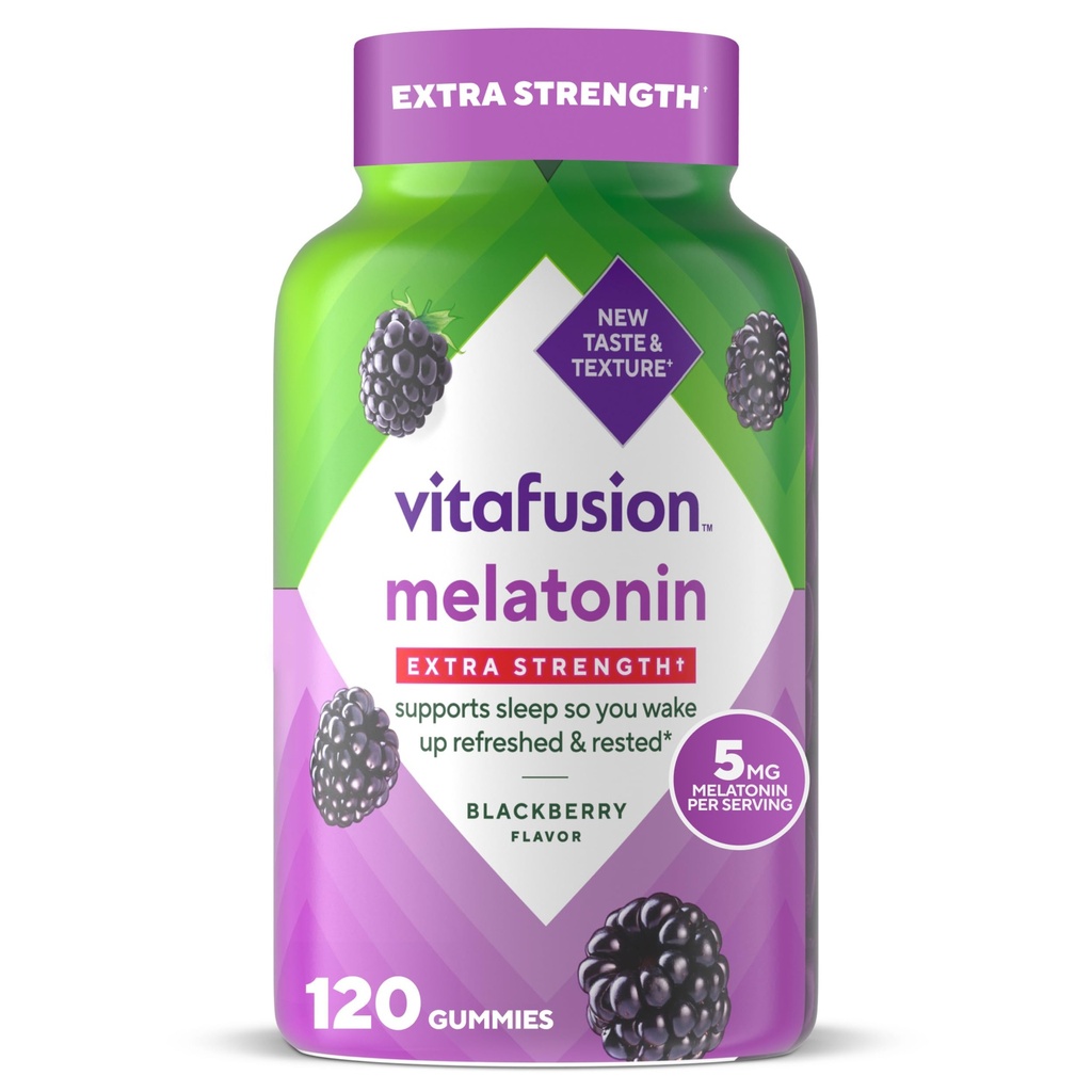 Vitafuusio Extra Strength Melatoniinin Gummy Vitamiinit, 5 mg, 120 t Gummy